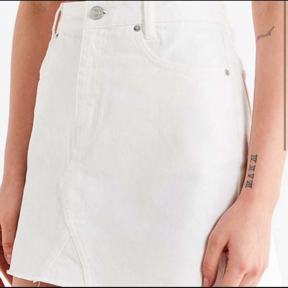 White BDG Jean Skirt